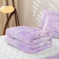 thumbnail image 6 of Homewish Purple Boho Mandala Floral Zipper Twin Comforter Sets with Fitted Sheet and 2 Pillowcases,Dreamy Bohemian Zipper Bedding Set,Reversible,4pcs, 6 of 8