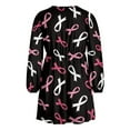 thumbnail image 5 of Yuyamidu Pink Ribbon Long Sleeve Women Dresses Formal Occasion Dress Size 2XL Soft Midi Dresses Holiday Elastic Waist Swing Dress for Girls, Breast Cancer Awareness, 5 of 7