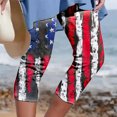 thumbnail image 2 of VERUGU Capris Pants for Women Summer Casual Elastic Waist Independence Day Printed Cropped Pants Black S, 2 of 5