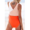 thumbnail image 3 of Women's One Piece Swimsuit Wrap Color Block Tie Side Bathing Suit, 3 of 5