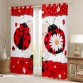 Red Rose Bug Erosebridal Kawaii Bug Ladybug Curtains and Drapes Pack of 2 (52x63 ...