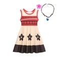 thumbnail image 5 of Disfraz de Disney Vaiana para niña, vestido de verano para fiesta de cumpleaños, disfraz de princesa Moana, conjunto de pollitos de cerdo para mascota, disfraz de Halloween, 5 of 5