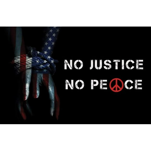 777 Tri-Seven Entertainment Justice No Peace Poster Civil Human Rights Sign Print, 18" x 24", NJNPP