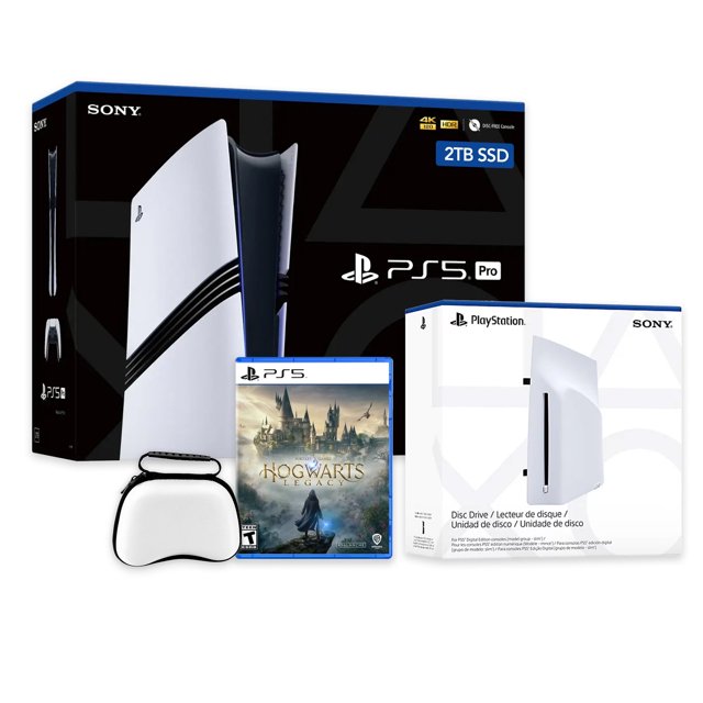 PlayStation 5 Pro 2TB SSD Console with Disc Drive, Wireless Controller and Case, Hogwarts Legacy - CFI-7019 PS5 Pro