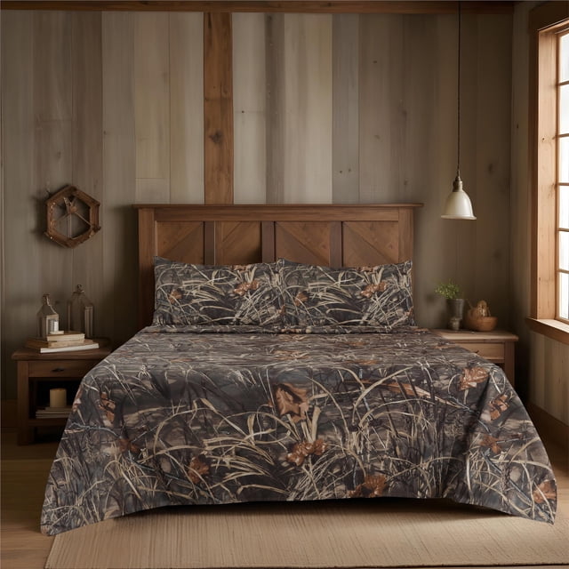 Juego de sábanas Realtree Max 4 Camo de Boston Linen Company, tamaño doble