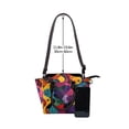 thumbnail image 4 of Lsque Vibrant Abstract Flow Pattern Leather Rivet Shoulder Bag – Elegant Genuine Leather & Microfiber PU Crossbody with Detachable Adjustable Strap, 4 of 5