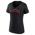 thumbnail image 2 of Women's Black Stanford Cardinal Basic Arch V-Neck T-Shirt, 2 of 3
