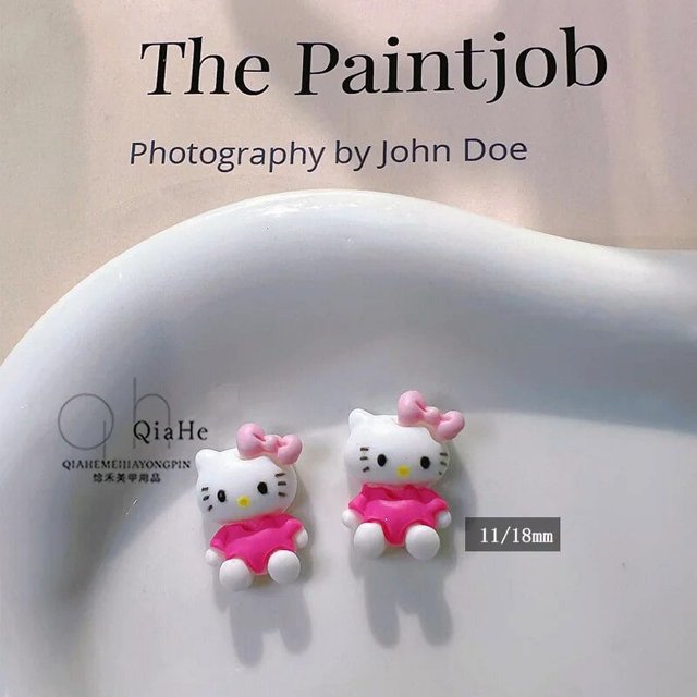 20 piezas de resina con diseño de Hello Kitty para uñas, pegatinas 3D con diamantes de imitación, calcomanías Kawaii, juguetes para niños, decoración para manicura