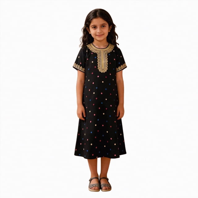 Gubotare Robes pour Enfants Filles Robe en Tulle pour Tout-Petits Fille Été à Volants Sans Manches Robe Décontractée de Mode pour Bébé Fille 2T 3T (Noir,2-3 Ans)