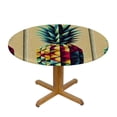thumbnail image 3 of GOSMITH Outdoor Fitted Summer Colorful Fresh Pineapple Tropical Fruit Round Tablecloth, 36in-70in White, 3 of 7