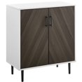 thumbnail image 1 of Hampton 28" Armoire d'Appoint en Frêne Brun Bookmatch/blanc Massif, 1 of 7