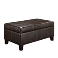 thumbnail image 2 of DHP Rectangular Faux Leather Upholstered Storage Ottoman, Espresso, 2 of 9