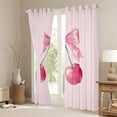 thumbnail image 4 of Feelyou Pink Cute Cherry Black Out Curtains, Dreamy Cartoon Bowknot Bow Curtains Pack of 2 (42x63 Each), Teens Kids Boys Girls Bedroom Curtains, Curtains and Drapes Decor, 4 of 7