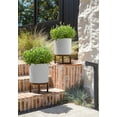thumbnail image 5 of Veradek Demi Series Raised 12" Plastic-Stone Planter - (White/Brown, 2 Pack), 5 of 9