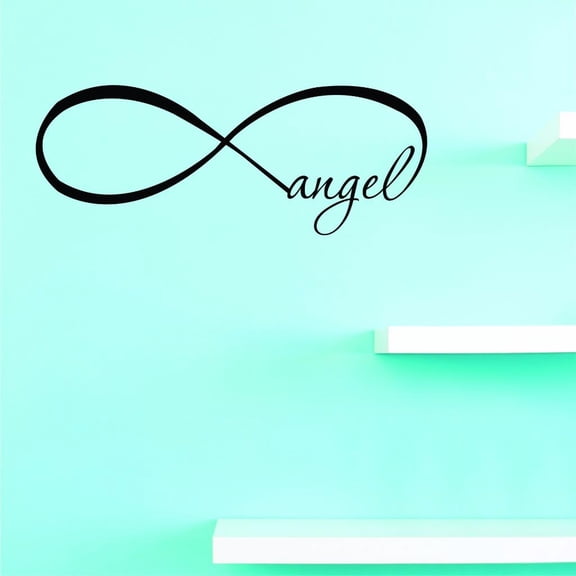 Custom Decals Infinity Angel Wall Art Size: 16 X 40 Inches Color: Black