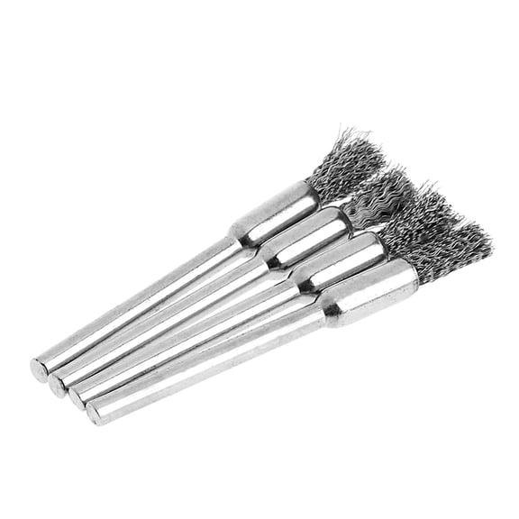 Yokua 4Pcs 5mm Steel Wire Brushes Polishing Wheel Brush for Tools Mini Brushed Burr