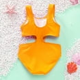 thumbnail image 6 of ZHUASHUM Girls Sleeveless 1 Piece Swimsuit Surf Girls Giraffe Prints Solid Color Beach Sport Bathing Swimsuityellow,Size4-5 Years, 6 of 7