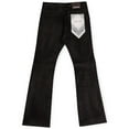 thumbnail image 2 of First Row Men RIP&REPAIR Bottom Metal Snap Opening Slim Flare Denim Jeans (Black), 2 of 7