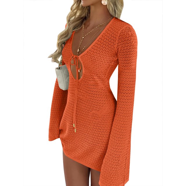 Traje de baño con cobertura ANRABESS, traje de baño de ganchillo, vestido de playa para mujer