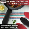 thumbnail image 2 of Q&Q BASICS Silicone Skillet Handle Cover, Handle Covers for Pots and Pans, 2 Pcs - Red & Black Silicone Pan Handle Sleeve, Potholder Cast Iron Skillet Hot Handle Holder Pot Sleeve, 2 of 10