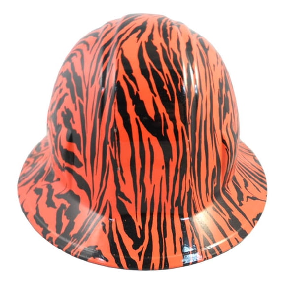 Tiger Orange Hydro Dipped Hard Hats Full Brim Style
