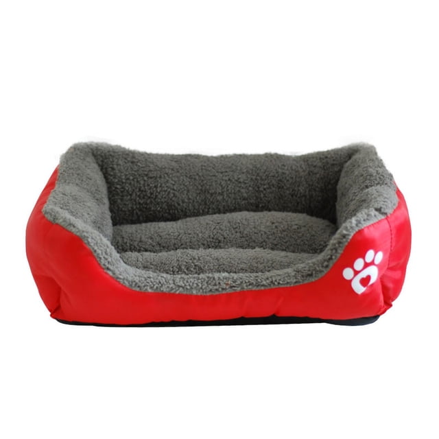 Perrera para mascotas para todas las estaciones-rojo S, perrera cuadrada, tapete Teddy Pomeranian, perrera de algodón pp