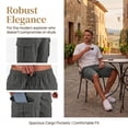 thumbnail image 5 of LWavelet Mens Cargo Shorts Elastic Waist Drawstring Casual Work Shorts Summer Hiking Traval Shorts with Pockets, 5 of 8
