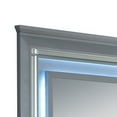 thumbnail image 2 of Benjara Contemporary Style Rectangular Wooden Frame Mirror with LED Lights, Silver, 2 of 5