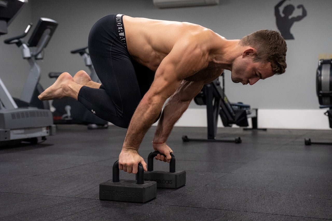StrongBlocks - Hybrid Set of Parrallettes and Yoga Blocks for Flexibility and Strength Training
