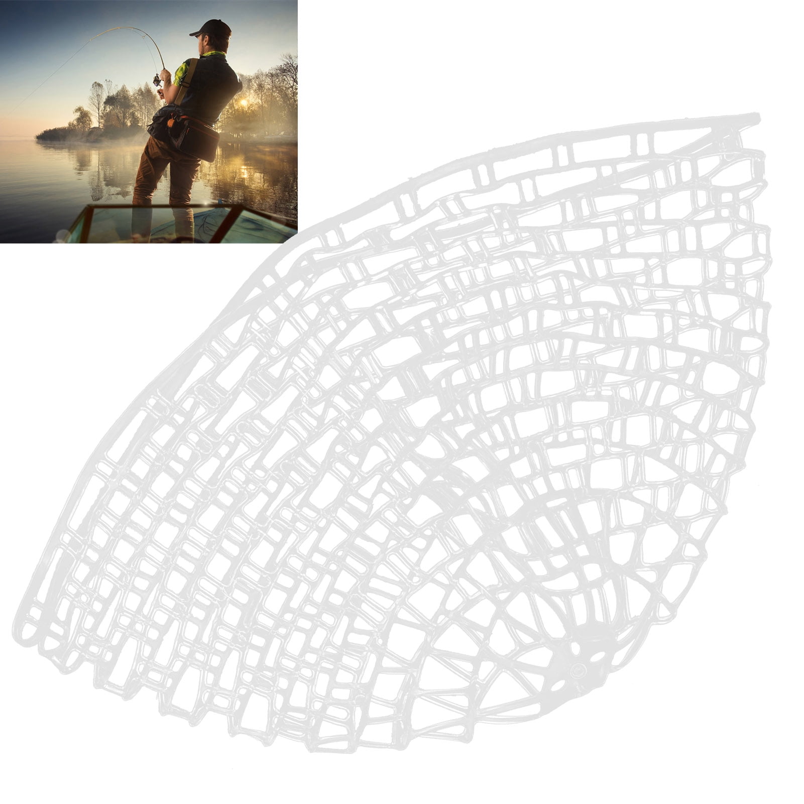 Fly Fishing Landing Net, Transparent Rubber Mesh, Secure Fish Handling  Easy Replacement