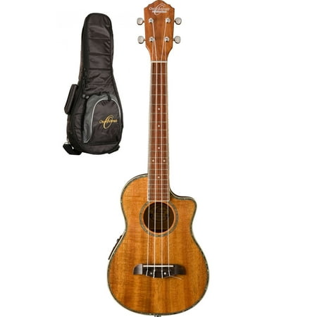 Oscar Schmidt Tenor Ukulele Cutaway and EQ w/ Gigbag - Koa - OU8TLCEK