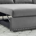 thumbnail image 3 of Holaki 55" Loveseat Sleeper Sofa Bed,Convertible Sleeper Sofa Couch, Velvet Fabric Futon Couches for Living Room with USB Port,Side Pocket,Adjustable Backrest,Pillow,Gray, 3 of 8