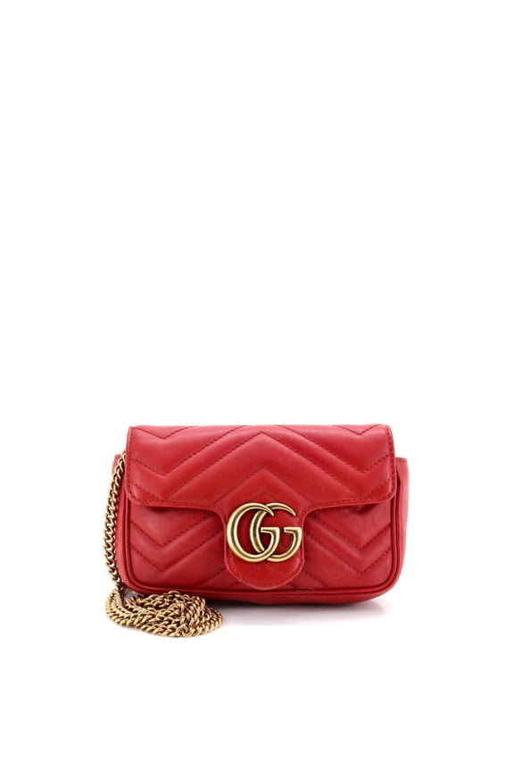 Pre-Owned GG Marmont Flap Bag Matelasse Leather Super Mini By Rebag