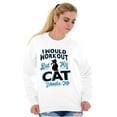 thumbnail image 4 of Crazy Cat Ladies Funny Gym Workout Women Plus Size Crewneck Sweatshirt Brisco Brands 3X, 4 of 5