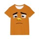 thumbnail image 2 of Blusas y camisas de manga corta con cuello redondo para niños y niñas, color liso, con estampado de expresión linda, manga corta, holgadas y cómodas, blusa para niña, 2 of 6