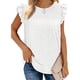 thumbnail image 5 of Blusa de manga con volantes para mujer, cuello redondo, elegante, transpirable, para uso diario, 5 of 6