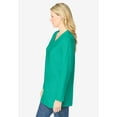 thumbnail image 3 of Woman Within Plus Size Perfect Long-Sleeve V-Neck Tunic, 3 of 5