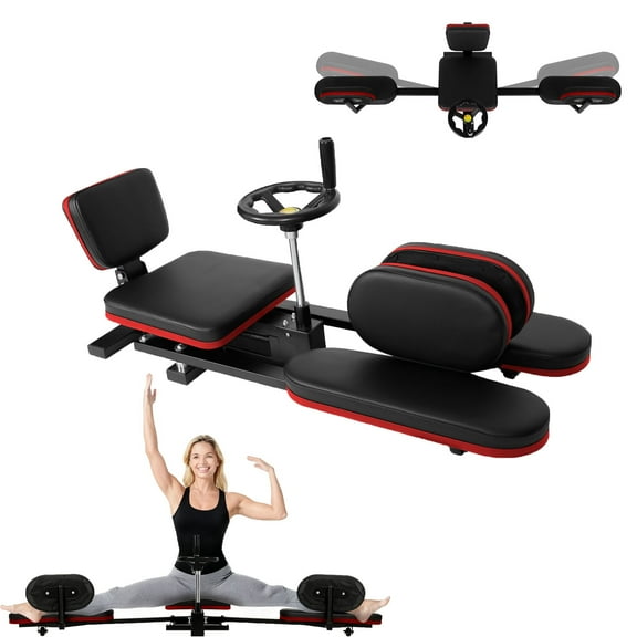 Red Edge Leg Split Machine, 15-38.6" Dimensions, Non-Marring Casters, Adjustable Leg Stretcher Machine, Flexibility Device, targeting Athletic, Home Gym, Cheer Practice