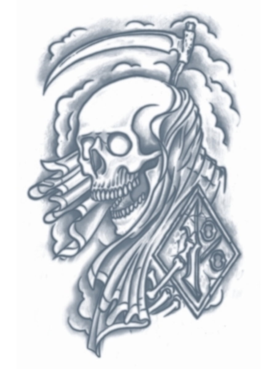 Tinsley Transfers Prison Life Reaper Of Death Tattoo Costume Accessory -  