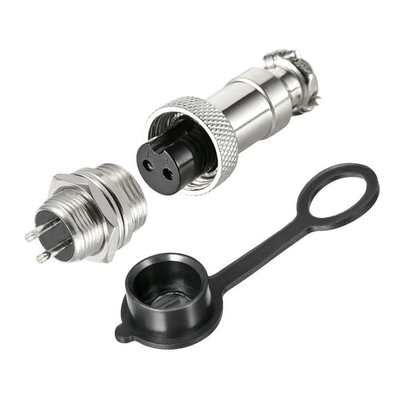 Uxcell 12mm 2 Terminals 5A 300V GX12 Aviation Connector with Plug Cover 10 Set