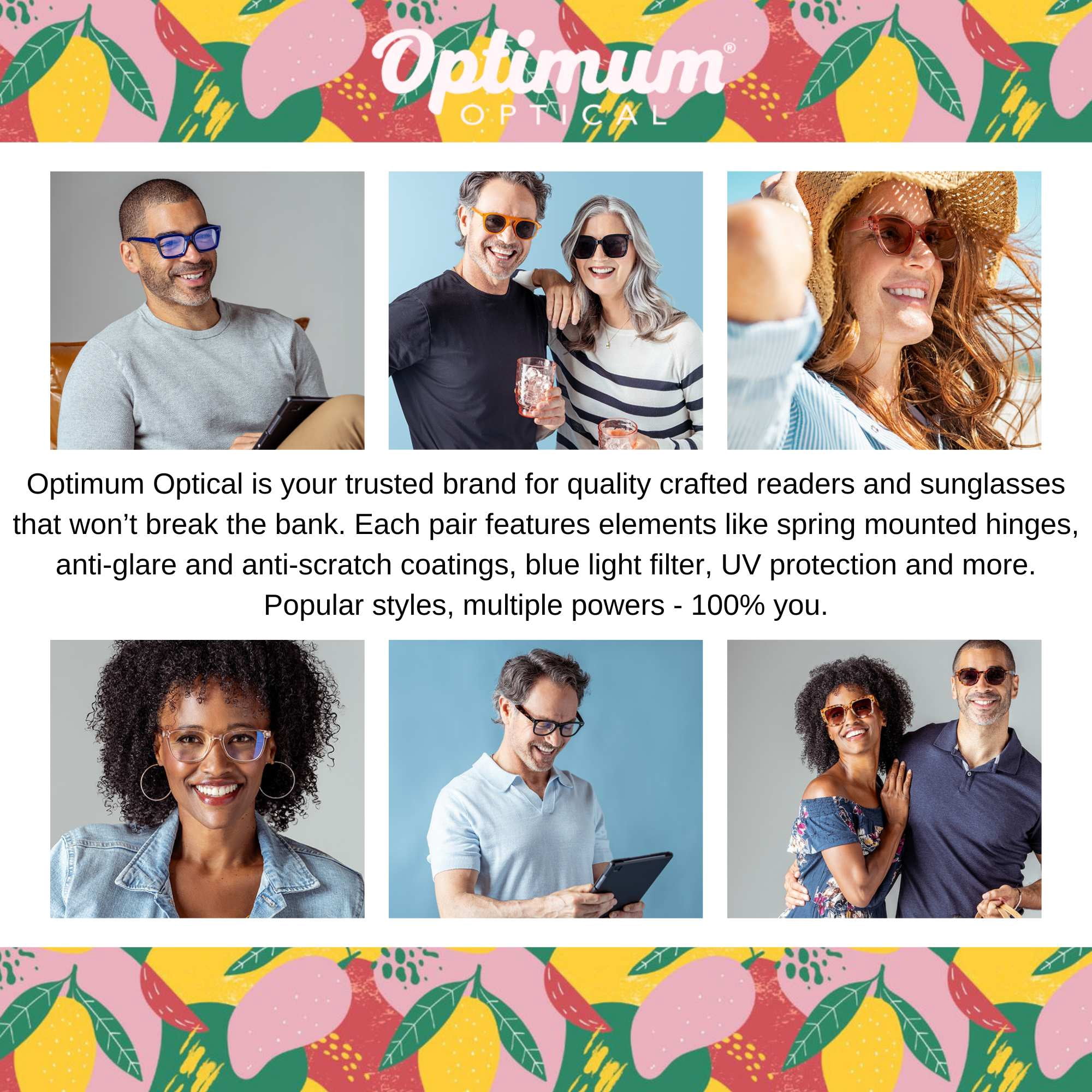 Optimum Optical Signature Blue Light Filtering Readers - Love at First Sight, +1.50
