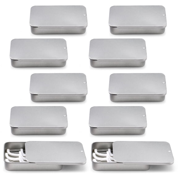 10 Pieces Silver Portable Metal Travel Floss Picks Case, Sliding Compact Flosser Holder Dispenser Storage Container, Refillable Tooth Floss Pick Holder for Hotels Dating Dinners (Silver)