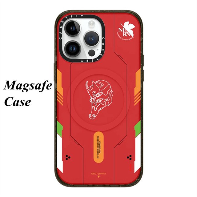 Carcasa Para iPhone 14 Pro Max 11 13 12Pro Carga Inalámbrica Segura Magnética Cool Anime EVANGELION-01 Patrón Suave TPU Protector De Teléfono Móvil Antiarañazos Cubierta De La Cáscara