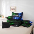 thumbnail image 5 of Erosebridal Black Racing Car Bedding Sets King Size,Green Blue Smoky Lightning Comforter Sets with Sheets,Speed Sports Bed in a Bag King Size For Teens,Microfiber Bedroom Decor Reversible,7-Piece, 5 of 6