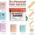 thumbnail image 2 of Personal First Aid Kit- 10 Pack | Clean, Treat, Protect Minor Cuts, Scrapes and Burns | Perfect for Home, Office, Car, School, Business, Camping | Individually Wrapped First Aid Products (Orange), 2 of 5
