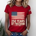 thumbnail image 4 of NMMUED Patriotic 250 Years of Freedom 4th of July Shirts Women Usa Flag Printed Graphic Tee Independence Day Comfortable Summer Casual T-shirt Red S, 4 of 6