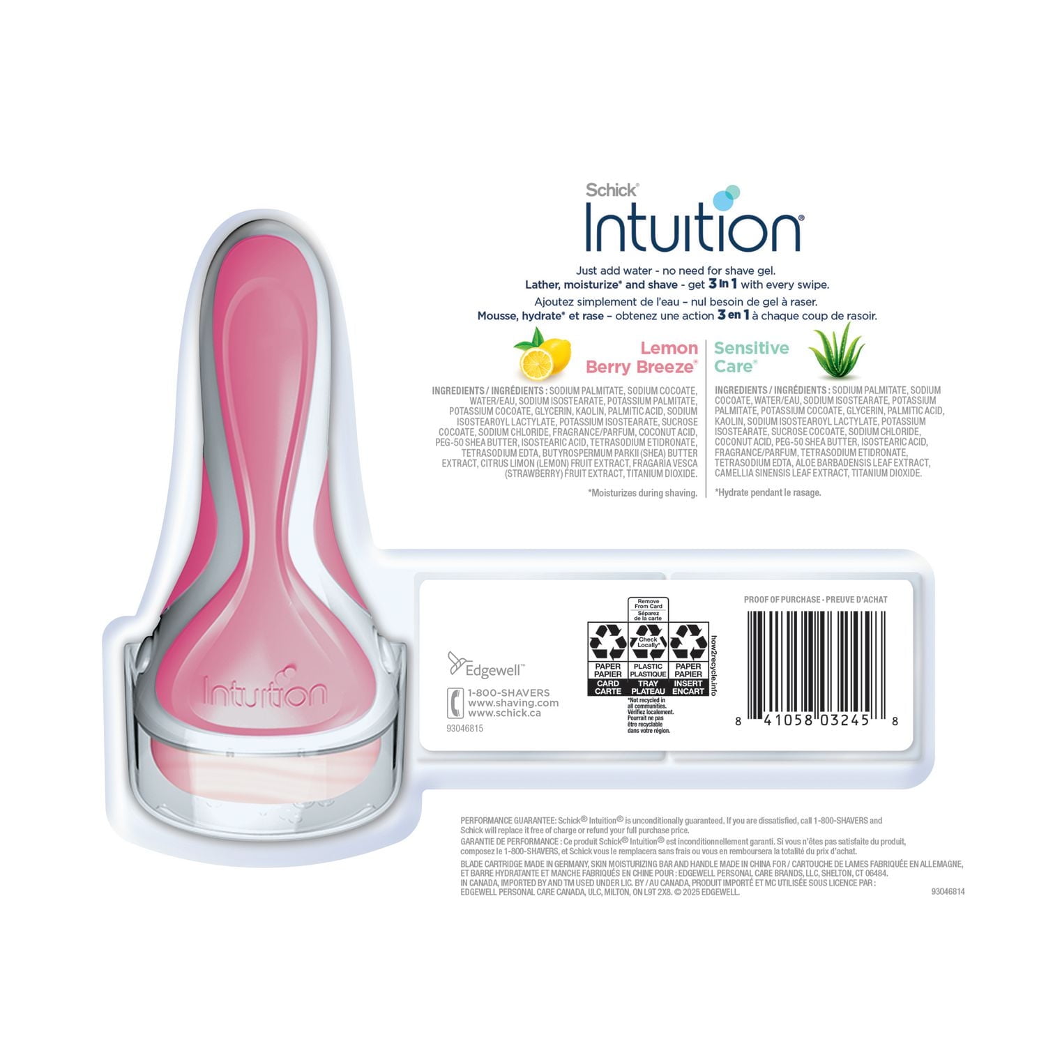 Schick Intuition Razor & Refill Value Pack, Razor & 5 Refills