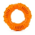 thumbnail image 2 of Juguete de goma para limpieza de dientes de perro, con forma de anillo antideslizante, resistente a las mordeduras, color naranja, 2 of 12