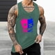 thumbnail image 2 of Camisetas de Tanque de los Hombres Tanque de los Hombres Incolor Gradiente de Impresión Cuello Redondo Correa Delgada Fuga Atrás Regular Casual Deportes Blusas de Tanque, 2 of 5