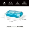 thumbnail image 3 of Starfrit Easy Lunch Rectangular Bento Container - Removable Tray - 32oz/946ml - Airtight & Leakproof - 4-Sided Locking Lid, 3 of 6